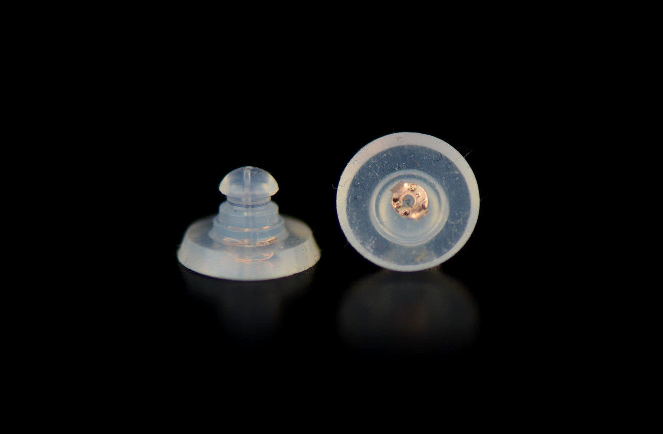 14k Rose Gold Gold Jelly Silicon Back Earring by Pc and Pair!!!