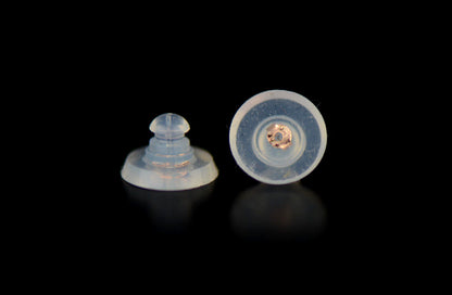 14k Rose Gold Gold Jelly Silicon Back Earring by Pc and Pair!!!