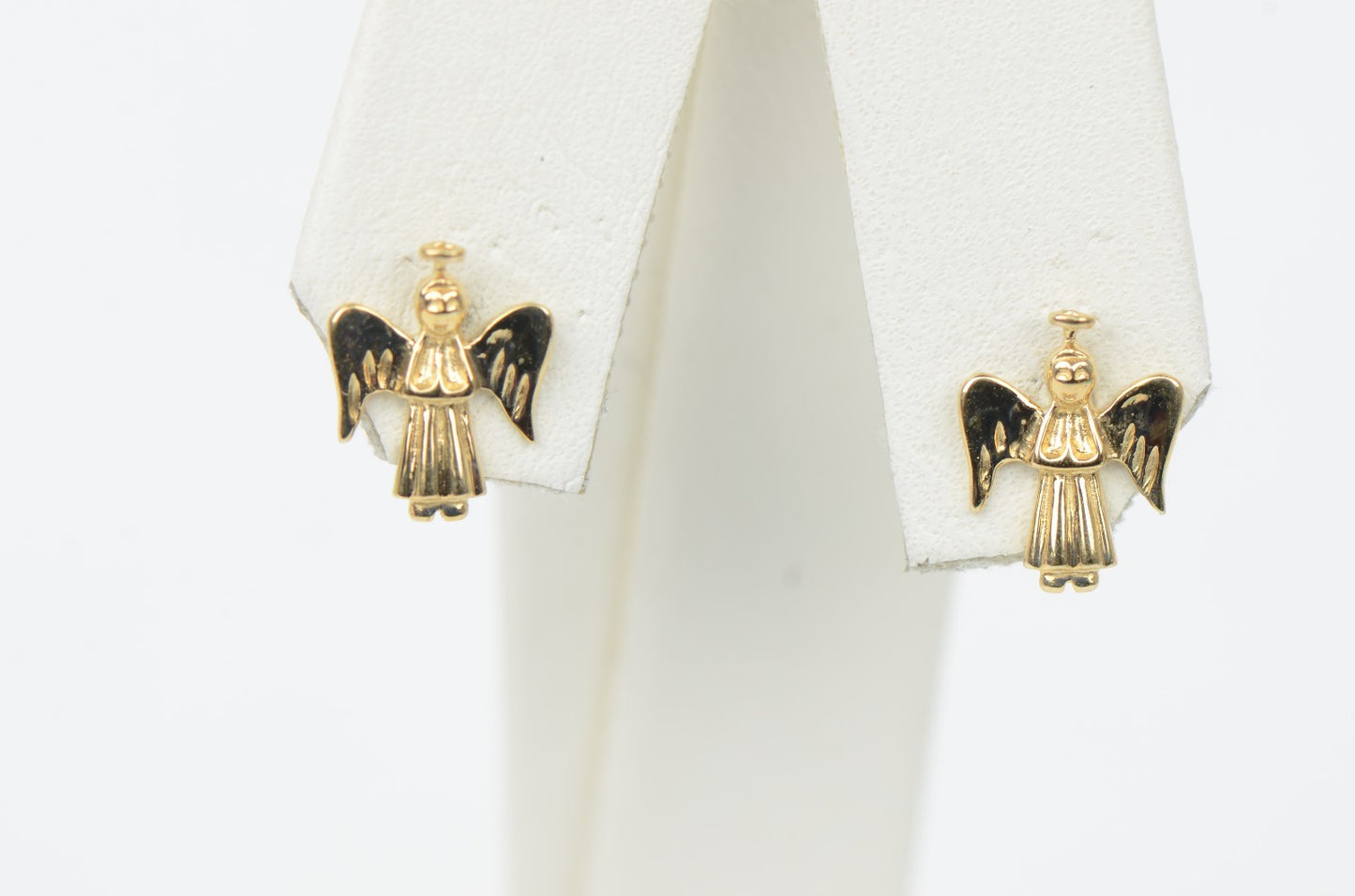 14k Yellow or White Gold Angel Stud Earrings