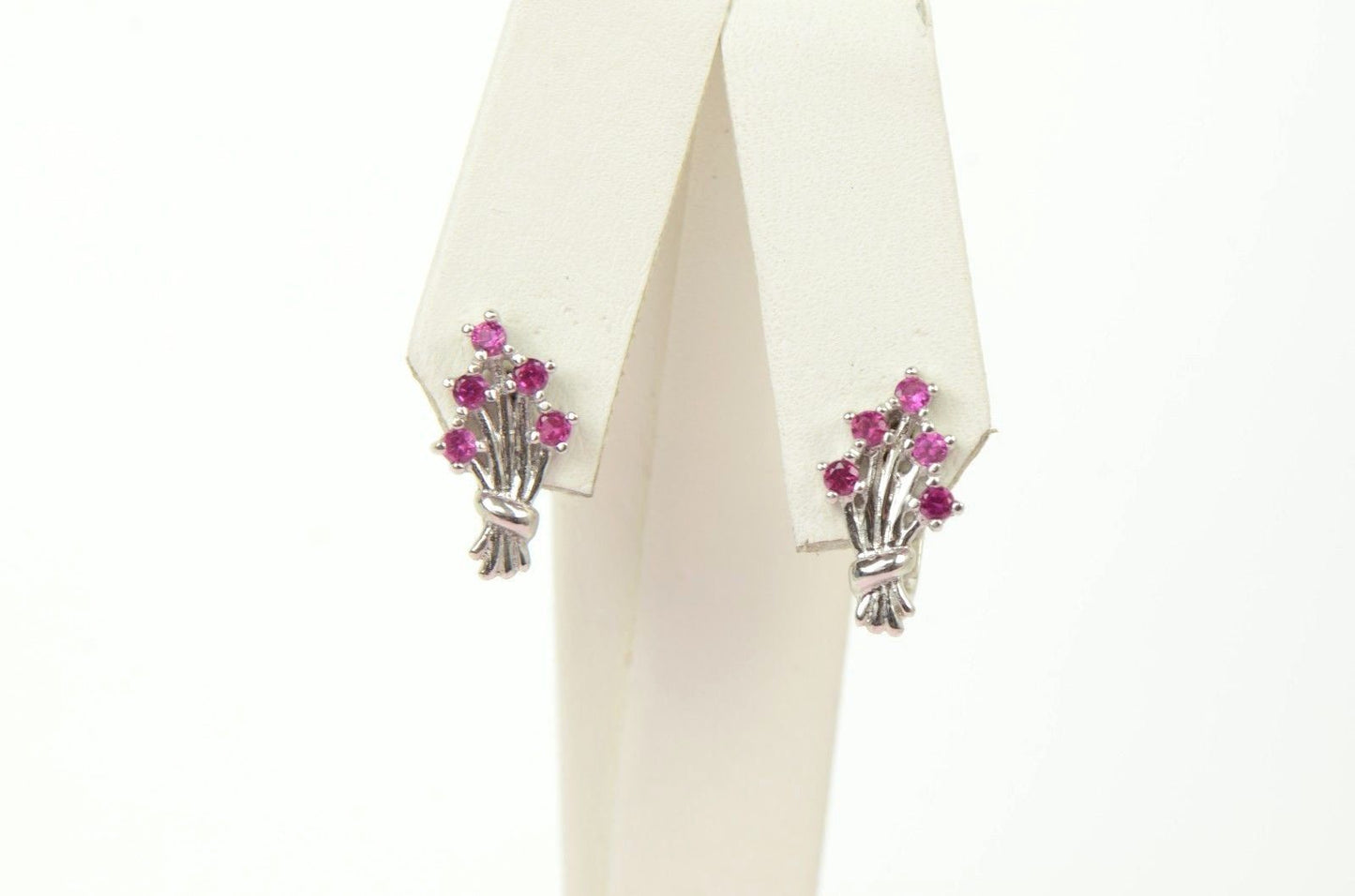 925 Silver Silver Dangling Birthstone Flower Leverback Earrings