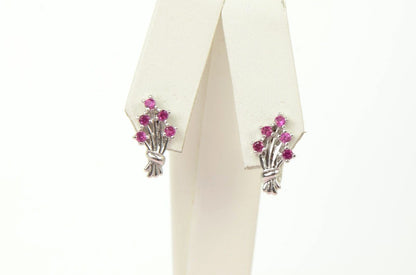925 Silver Silver Dangling Birthstone Flower Leverback Earrings