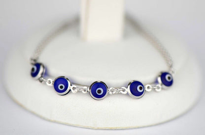14k Yellow or White Gold Evil Eye Bracelet