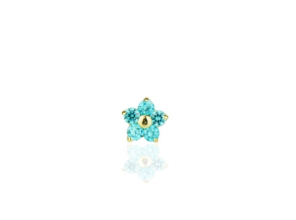 14k Yellow Gold Flower Nose Piercing Stud