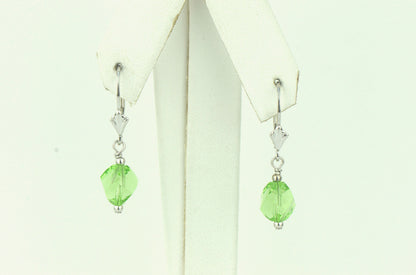 925 Sterling Silver Swarovski Crystal Elements Lever Back Earrings