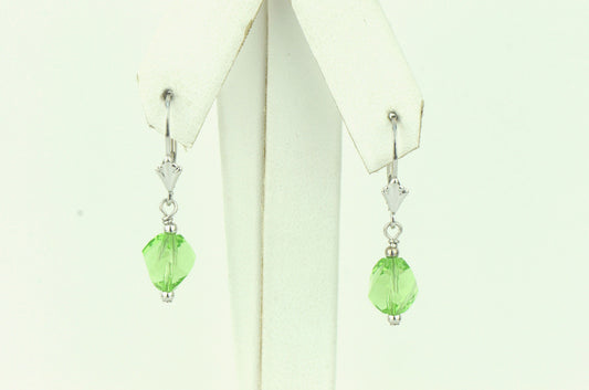 925 Sterling Silver Swarovski Crystal Elements Lever Back Earrings