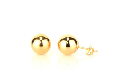 14k Rose Gold Round Shaped Ball Stud Earrings for Women