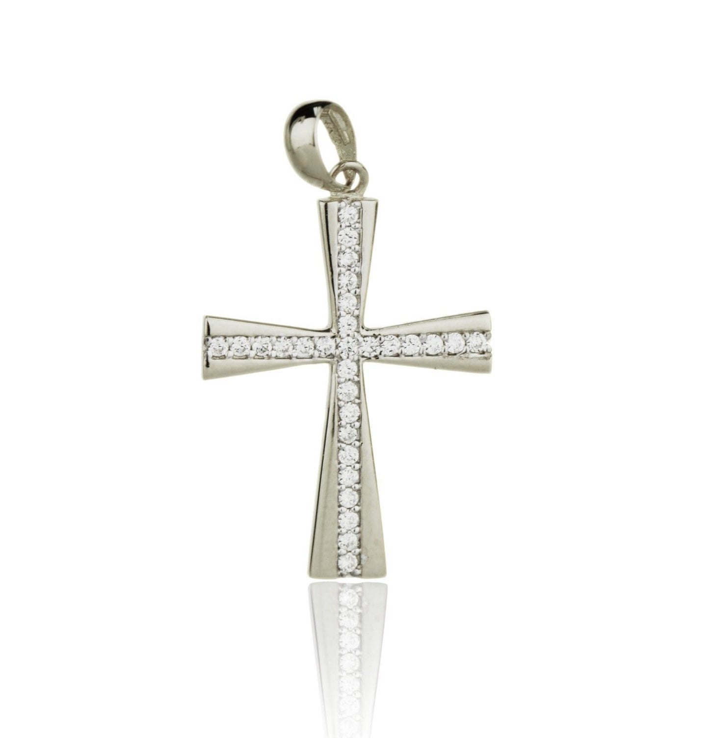 14k Yellow or White Gold Cz Cross Pendant