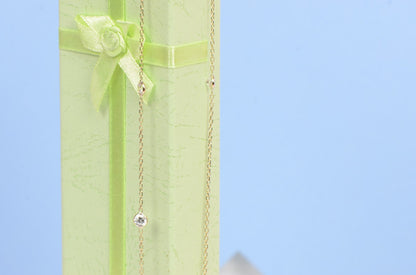 14k Yellow Gold Cubic Zirconia CZ by the yard 18" Necklace