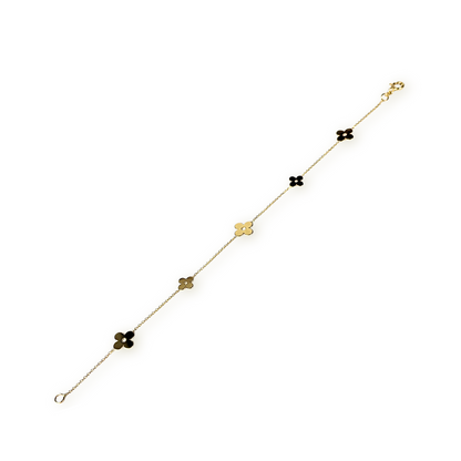 14k Yellow Gold Beautiful Clover Bracelets for Women