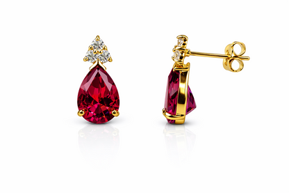 14k Yellow Gold Pear Shape Stud Earrings