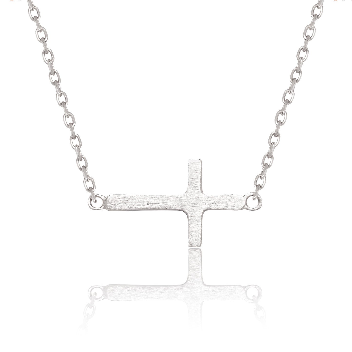 14K Yellow/White/Rose Gold Cross Pendant Necklace