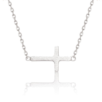 14K Yellow/White/Rose Gold Cross Pendant Necklace