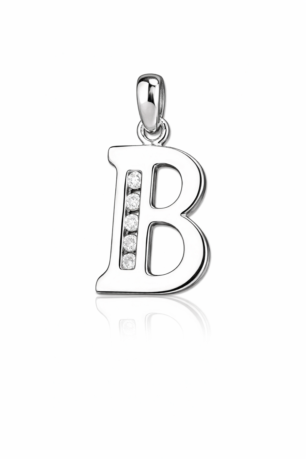 925 Sterling Silver Initial Letter CZ Pendant