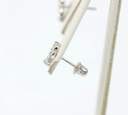 14k Yellow or White Gold Angel CZ Stud Earrings