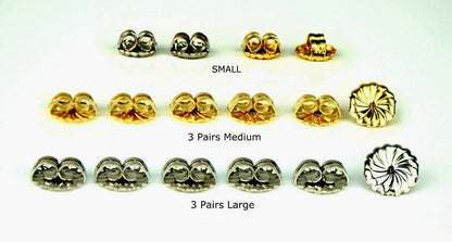 14K White or Yellow Solid Gold Earring Back Butterfly by 1,2,3,6,Pairs!!