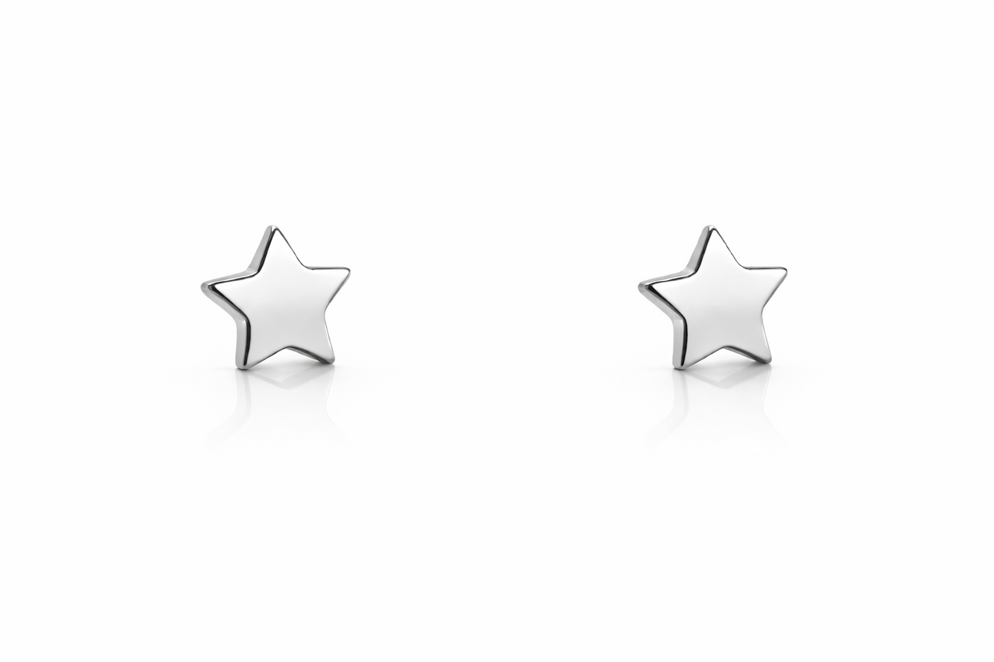 14K Yellow or White Gold Star Earrings with Push Backs