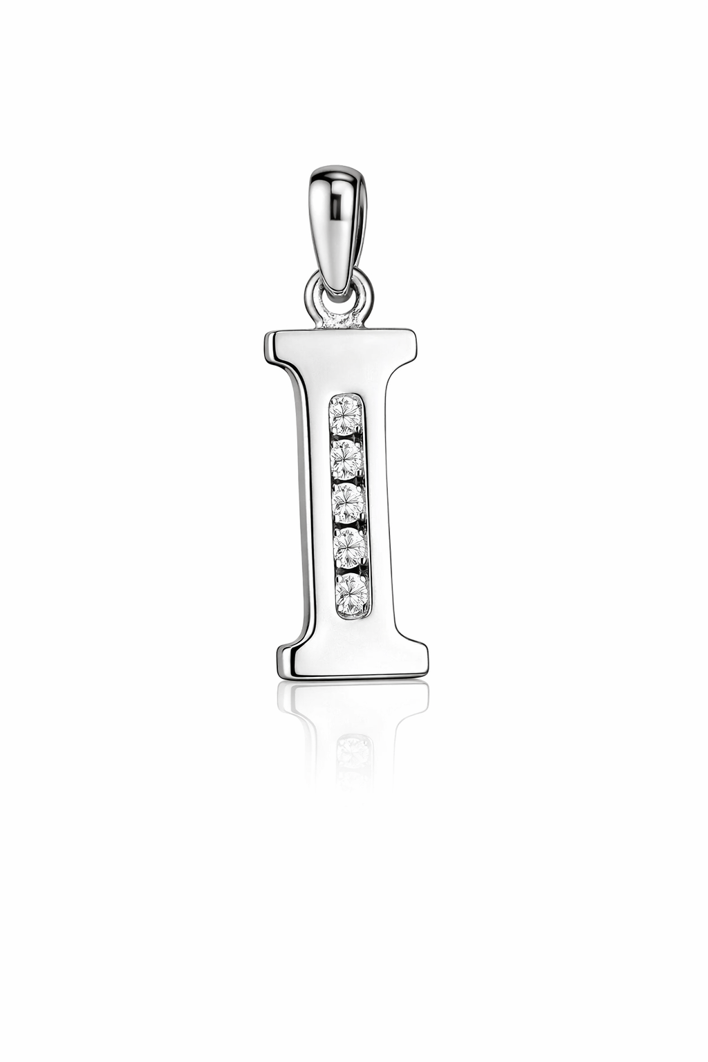 925 Sterling Silver Initial Letter CZ Pendant