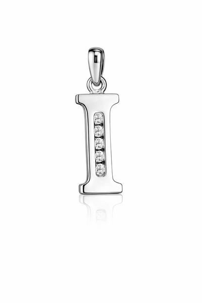 925 Sterling Silver Initial Letter CZ Pendant