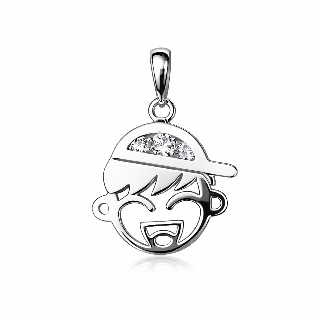 14k Yellow or White Gold Boy or Girl CZ Pendant