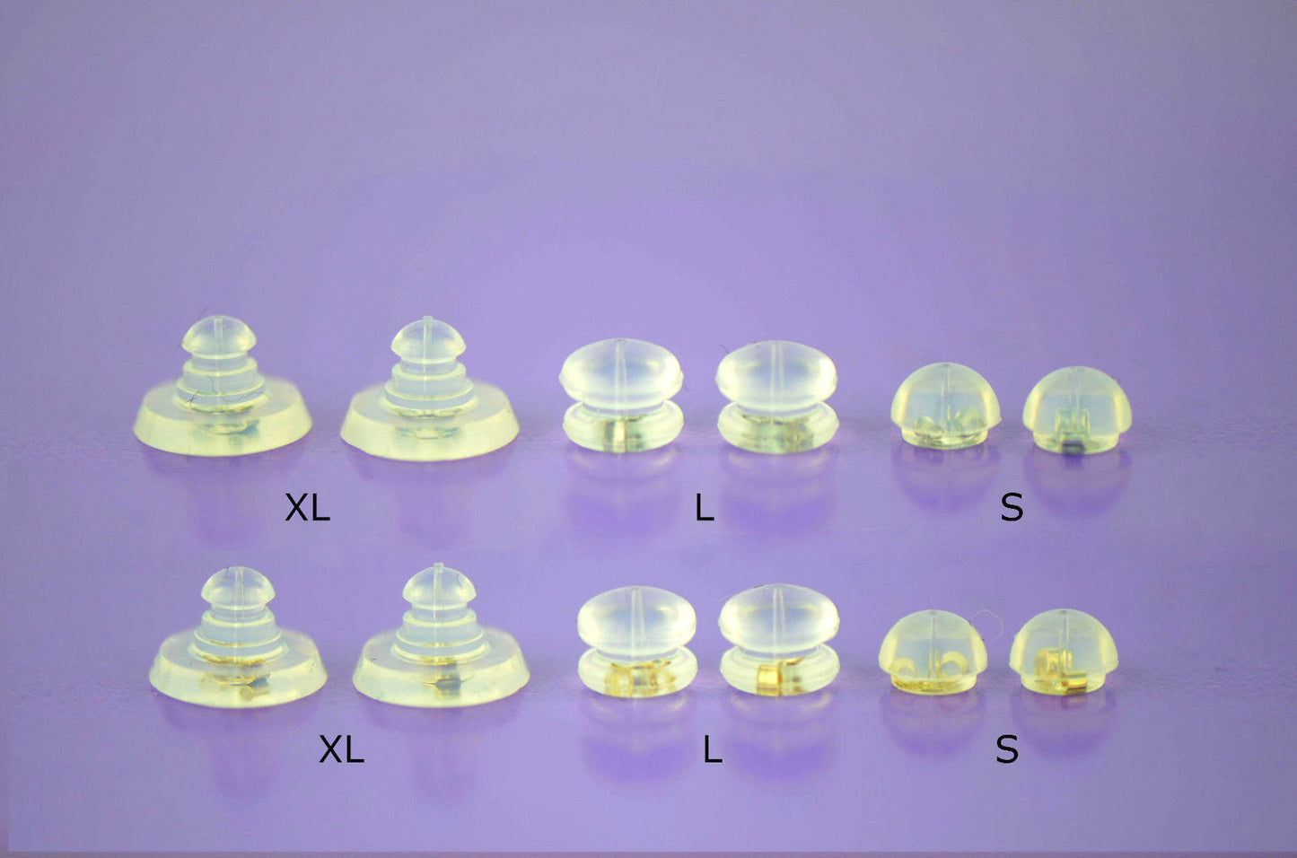 14k Yellow or White Gold Jelly Silicon Back Earring by 1,2,3,6,10 Pairs!!!