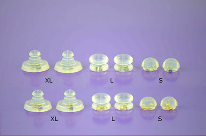 14k Yellow or White Gold Jelly Silicon Back Earring by 1,2,3,6,10 Pairs!!!