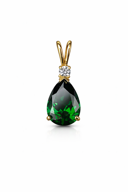 14k Yellow Gold Pear CZ Birthstone Pendant