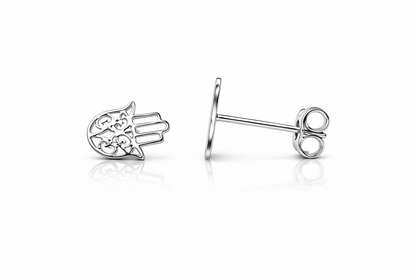 14K Yellow Gold Hamsa  Earrings with Push Back.