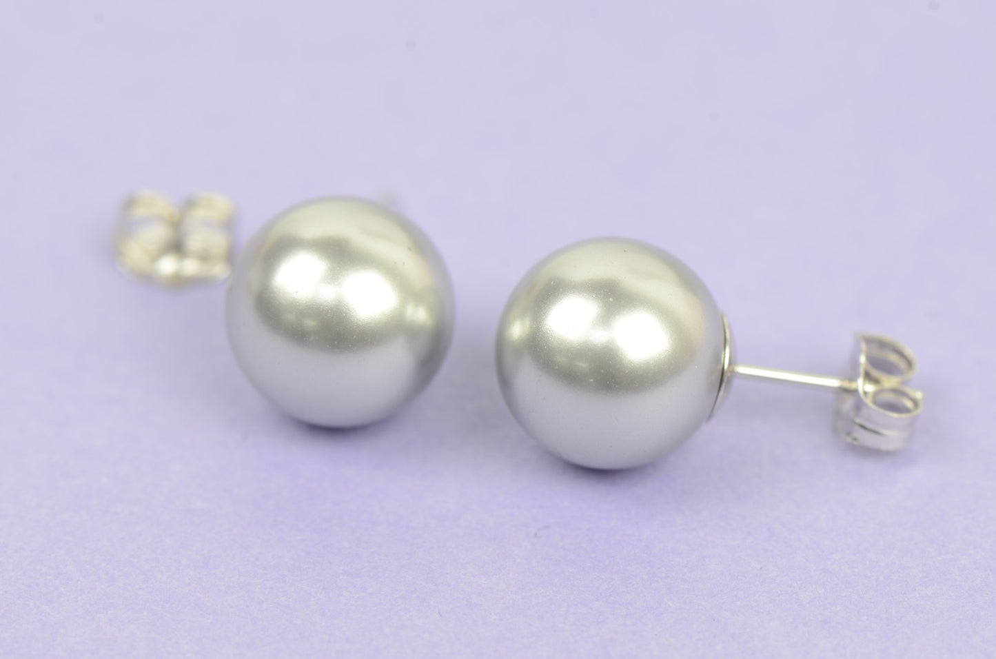 925 Sterling Silver Classic Pearls push back Stud Earrings for Women