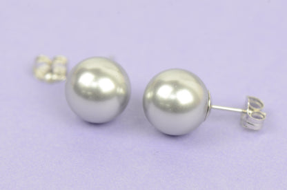 925 Sterling Silver Classic Pearls push back Stud Earrings for Women