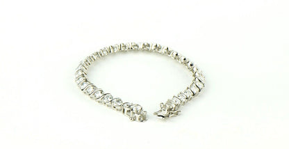 Sterling Silver CZ Tennis Bracelet AAA 5mm Round Brilliant Cubic Zirconia Gems