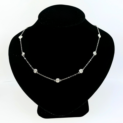 14k  Gold Cubic Zirconia CZ by the yard 16'' up to 42" Necklace