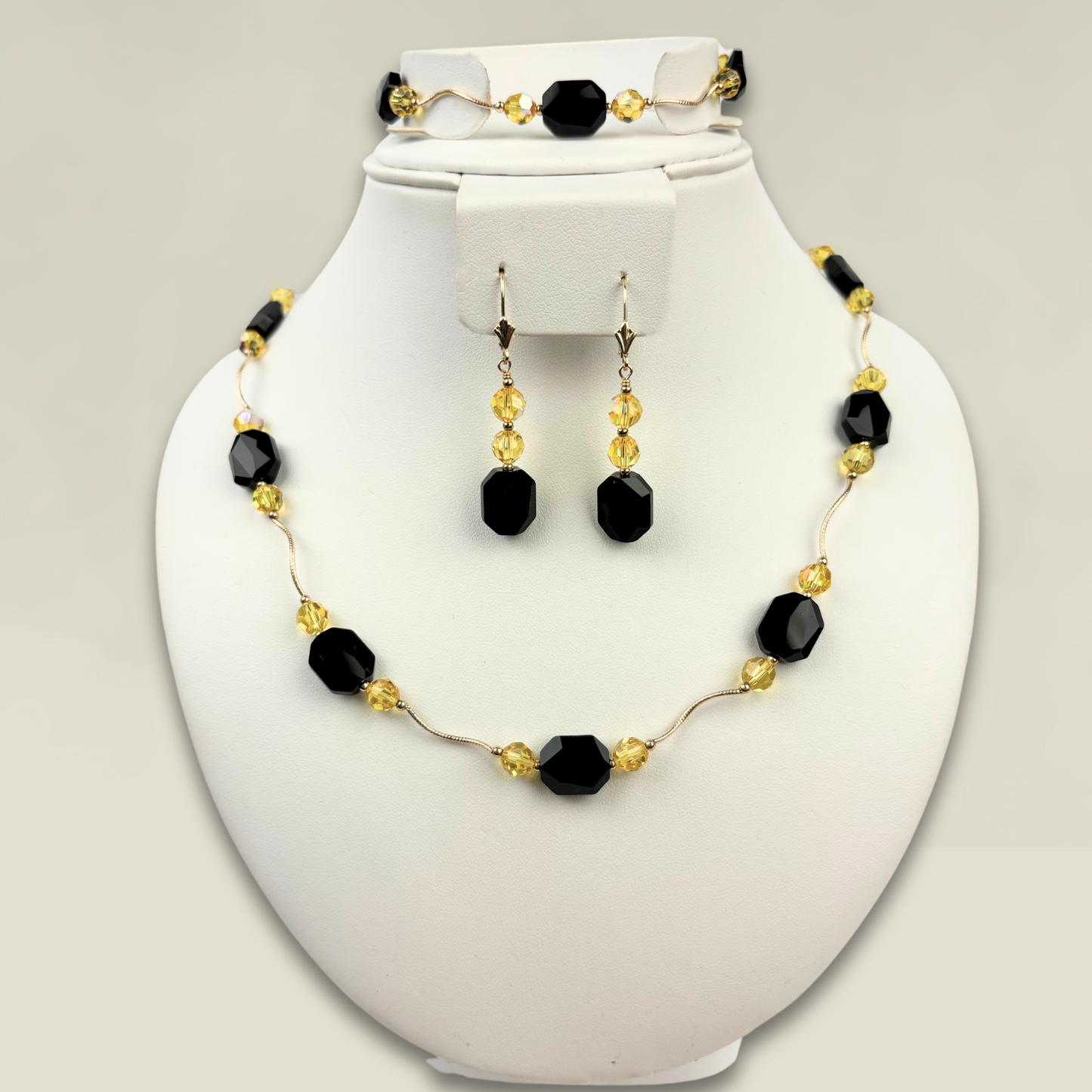 14K Necklace Set made with crystals from Swarovski for Women