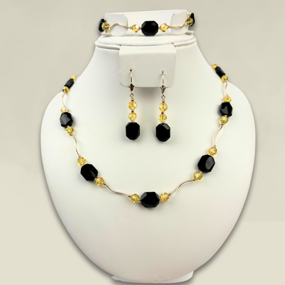 14K Necklace Set made with crystals from Swarovski for Women