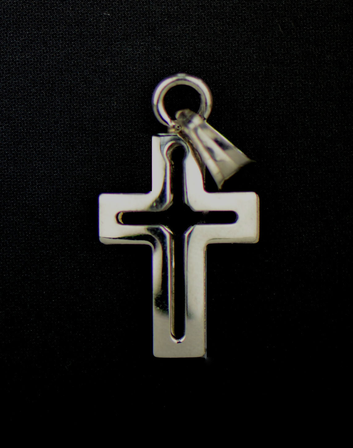 Sterling Silver Cross Cut out Small Pendant 925