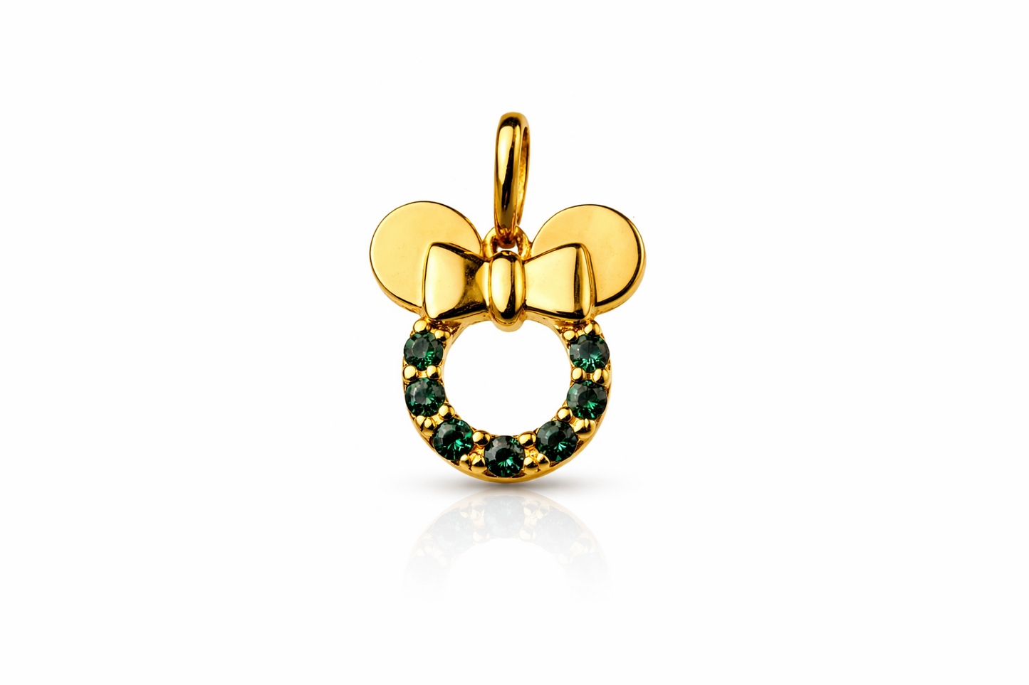14K Yellow Gold Miss Mouse Pendant