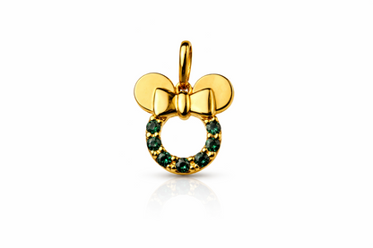 14K Yellow Gold Miss Mouse Pendant