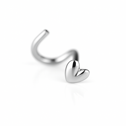 14k Yellow or White Gold Heart Piercing Stud