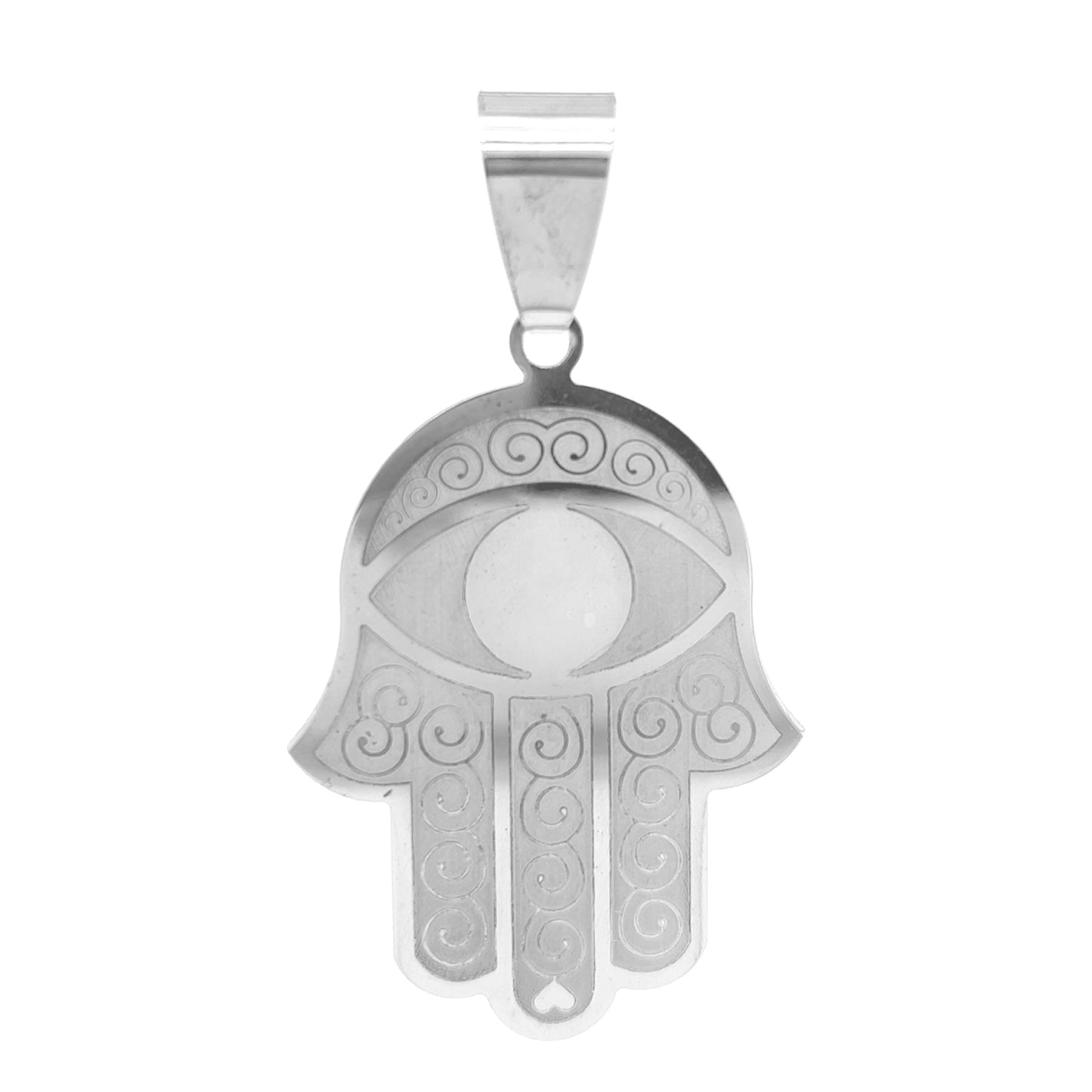 925 Sterling Silver Hamsa Evil Eye Charm Pendant