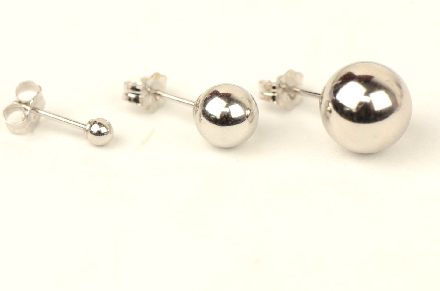 925-Sterling-Silver-Round Ball Stud Earrings High Polished