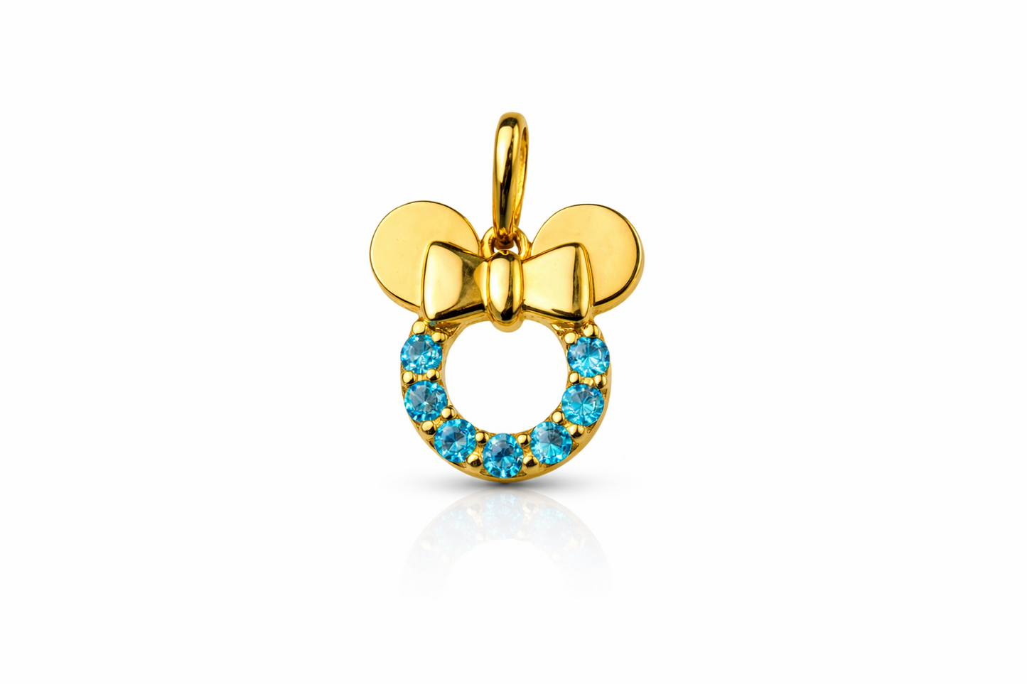 14K Yellow Gold Miss Mouse Pendant