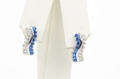 CZ Channel Set Sterling Silver Dangling Birthstone Leeverback Earring