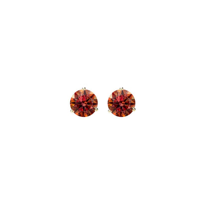 14K Gold GRA CertifiedD-VVS1 Watermelon Red Moissanite ScrewBack Stud Earrings