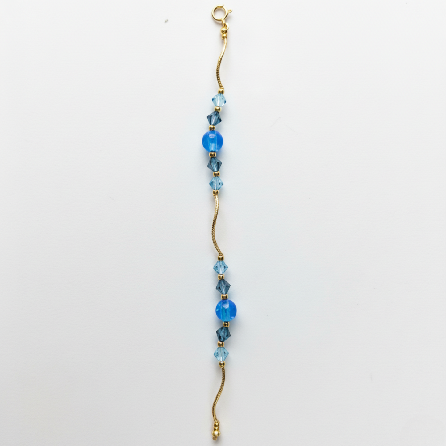 14k Yellow Gold Baby Bracelet made with Opal and Crystals from Swarovski