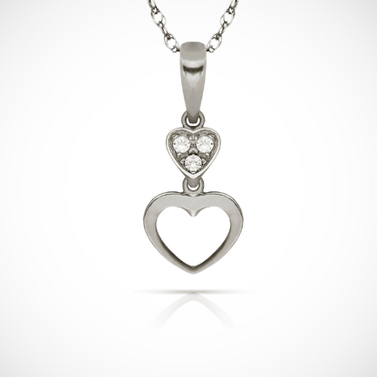 14K Yellow & White Gold Madi K CZ Hearts Dangle Pendant For Women