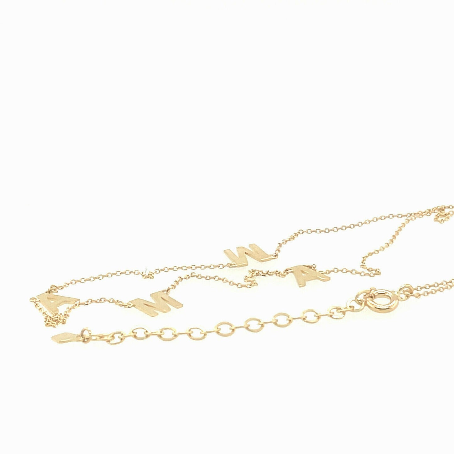 14K Yellow/ White/ Rose Gold "MAMA" Charm Necklace