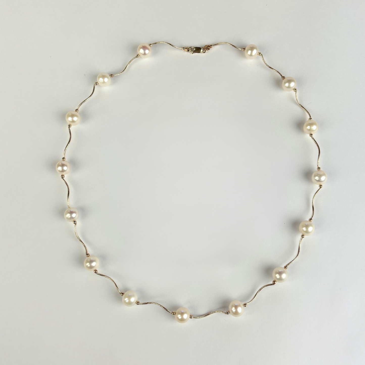 14K Yellow Gold Beautiful Freshwater Pearl Necklace for Women