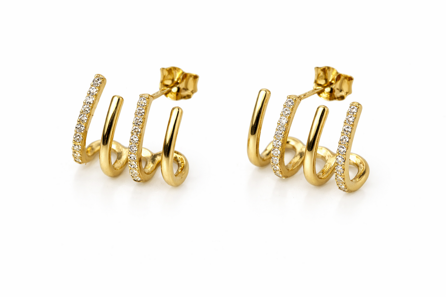14K Yellow Gold Earrings Push Back