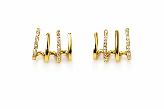 14K Yellow Gold Earrings Push Back