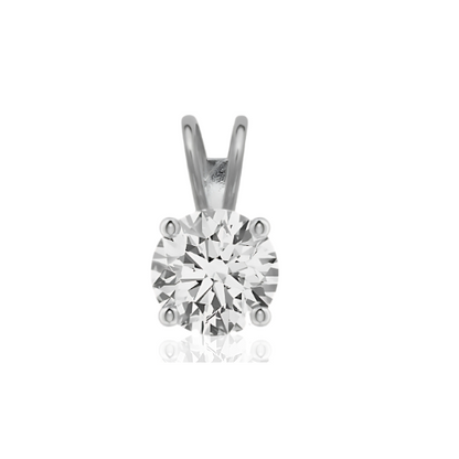 14K Yellow and White Gold GRA Certified D-VVS1 Round Moissanite Pendant