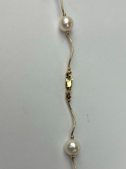 14K Yellow Gold Classic Freshwater Pearl Bracelets for Women